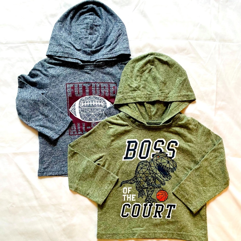 12-18m 2 pack kids hoodie tees toddler boy